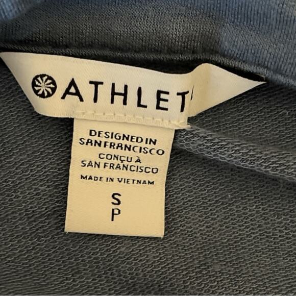 Athleta Blue Westwood Sweatshirt Tee V Neck Boxy Oversized Size Small - Picture 7 of 10